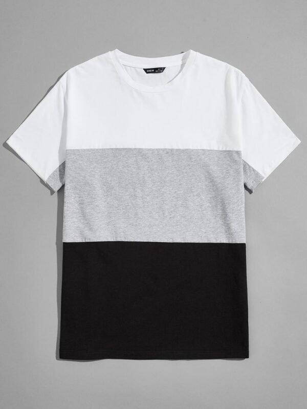 Men Colour Block Fitted Tee shirt